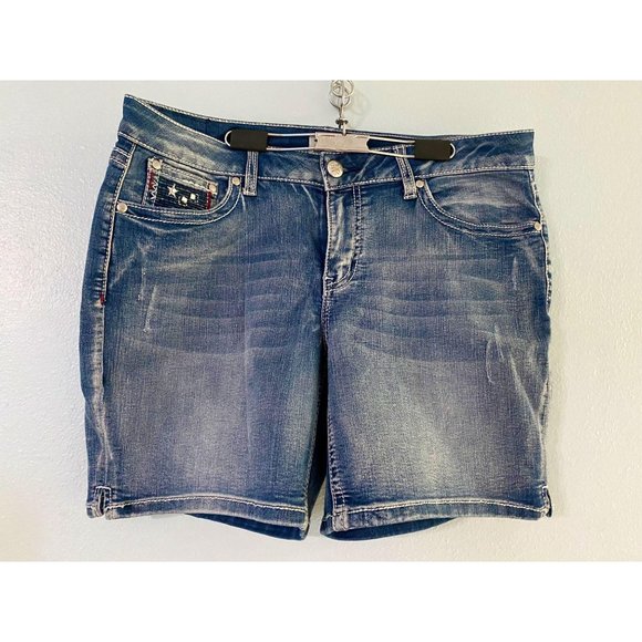 Vintage Patriotic Stars & Stripes Denim Shorts - Picture 2 of 6